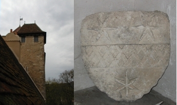 Observatoin tower and Saint-Leger coat of arms